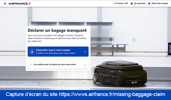 Décaler la perte de mes bagages Air France
