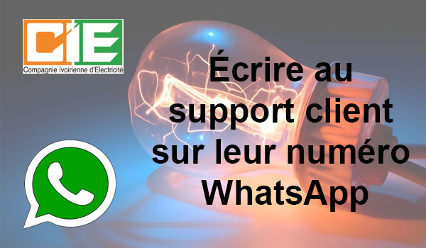 Écrire au support client Cie Côte d’Ivoire sur leur numéro WhatsApp